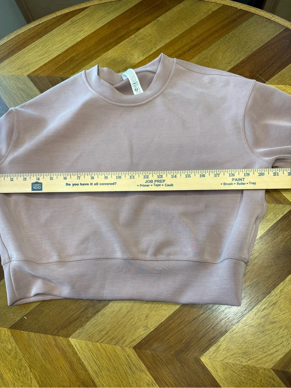 Lululemon Softstreme Perfectly Oversized Cropped Crew in Twilight Rose size Zero